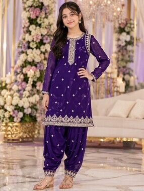 Shiffon embroidered dress